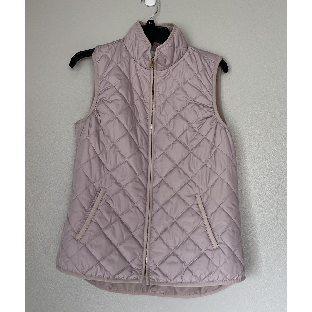 Old Navy Womens Medium Top Vest Purple Puffer Quilted Pockets Zip‎
